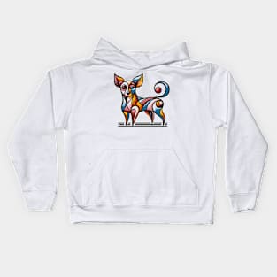 Pop art dog illustration. cubism illustration of a dog Kids Hoodie